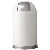 WITT Metal Push Top Dome Indoor Trash Receptacle - 12 gallon, White